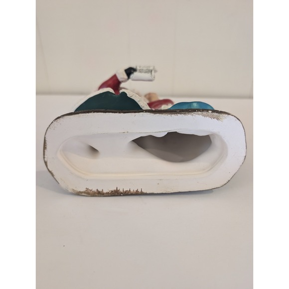 Vintage Hand Painted Ceramic Mold Singing Santa & Mrs. Claus Shelf Sitter Decor - Picture 11 of 14